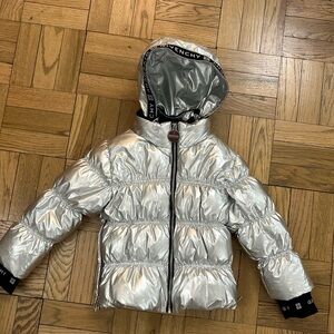 Givenchy Kids Silver Puffer Jacket